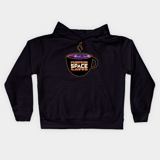 Pumpkin Space Latte Kids Hoodie by hauntedgriffin